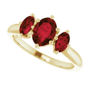 14K Yellow 7x5 mm Oval Garnet Ring-