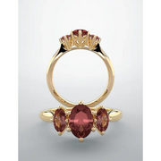14K Yellow 7x5 mm Oval Garnet Ring-