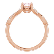 14K Rose Morganite & 1/8 CTW Diamond Ring-