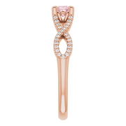 14K Rose Morganite & 1/8 CTW Diamond Ring-
