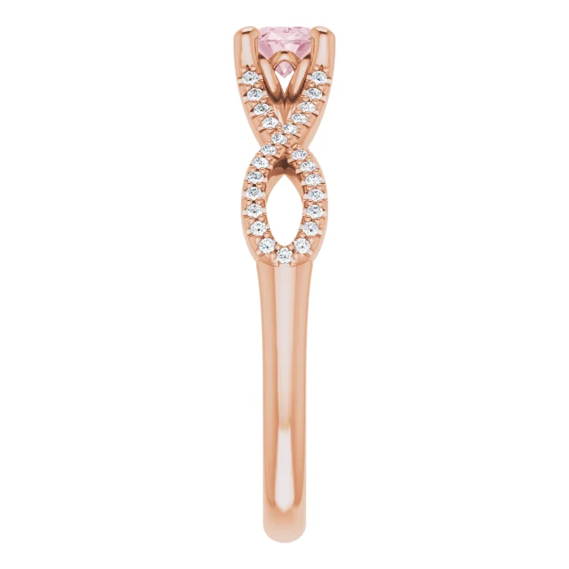 14K Rose Morganite & 1/8 CTW Diamond Ring-