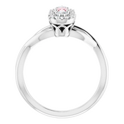Platinum Morganite & 1/4 CTW Diamond Ring-