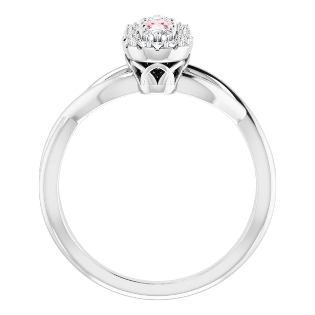 Platinum Morganite & 1/4 CTW Diamond Ring-