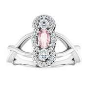 Platinum Morganite & 1/4 CTW Diamond Ring-
