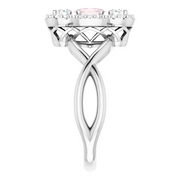 Platinum Morganite & 1/4 CTW Diamond Ring-