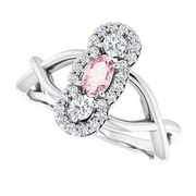 Platinum Morganite & 1/4 CTW Diamond Ring-