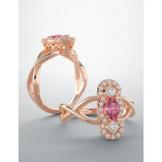 Platinum Morganite & 1/4 CTW Diamond Ring-