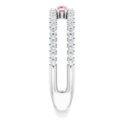 14K White Pink Tourmaline & 1/4 CTW Diamond Ring-