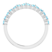 14K White Aquamarine Crown Ring-