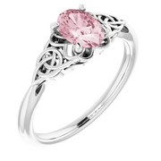 14K White Morganite Celtic-Inspired Ring-