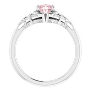 14K White Morganite Celtic-Inspired Ring-