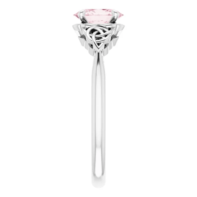 14K White Morganite Celtic-Inspired Ring-