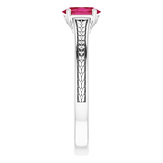 14K White Lab-Grown Ruby Ring-