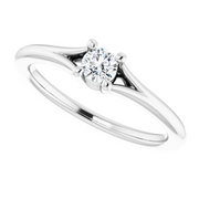 14K White Sapphire Youth Solitaire Ring-