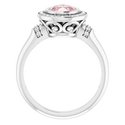 14K White Morganite & 1/5 CTW Diamond Ring-