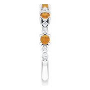 14K White Citrine & 1/5 CTW Diamond Ring-