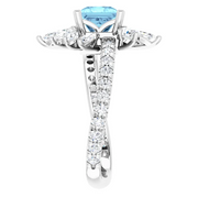 14K White Aquamarine & 1 1/6 CTW Diamond Ring-7.00 (approximate standard size)-