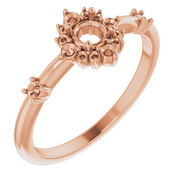 14K Rose Citrine & 1/6 CTW Diamond Ring-