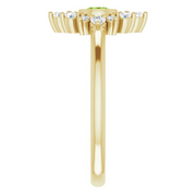 14K Yellow Peridot & 1/5 CTW Diamond Ring-