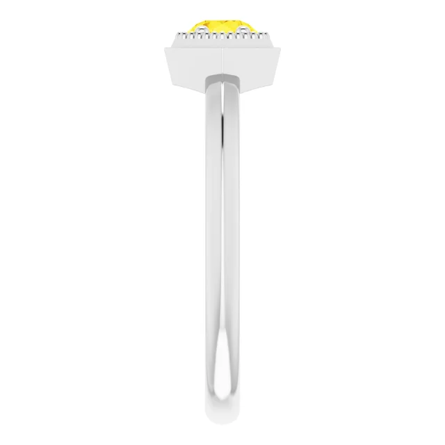 14K White Sapphire Geometric Ring-