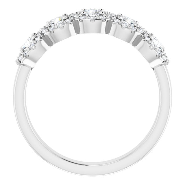 14K White 1 CTW Natural Diamond Anniversary Ring-
