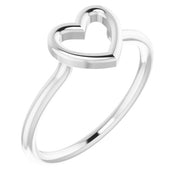 Heart Ring-14kt White Gold-6.00-