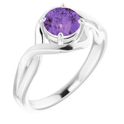 Natural Amethyst Ring-14kt White Gold-6.00-