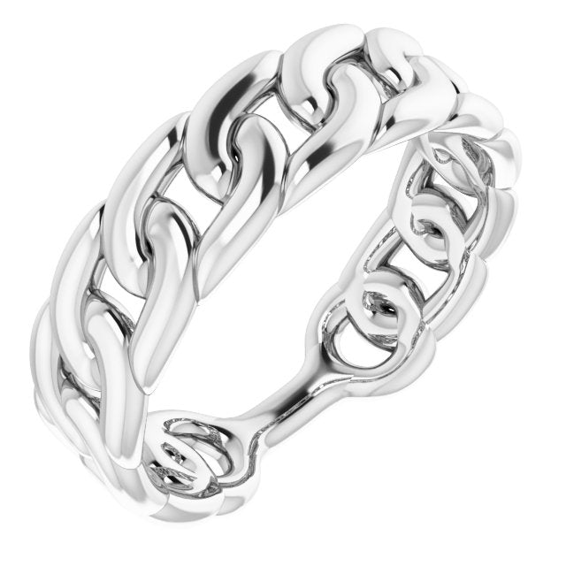 Stackable Chain Link Ring-14kt White Gold-6.00-