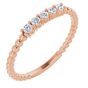 1/6 CTW Lab-Grown Diamond Stackable Ring-14kt Rose Gold-