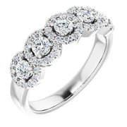 14K White 7/8 CTW Natural Diamond Anniversary Ring-