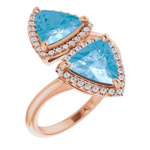 Natural Swiss Blue Topaz & 1/5 CTW Natural Diamond Ring-