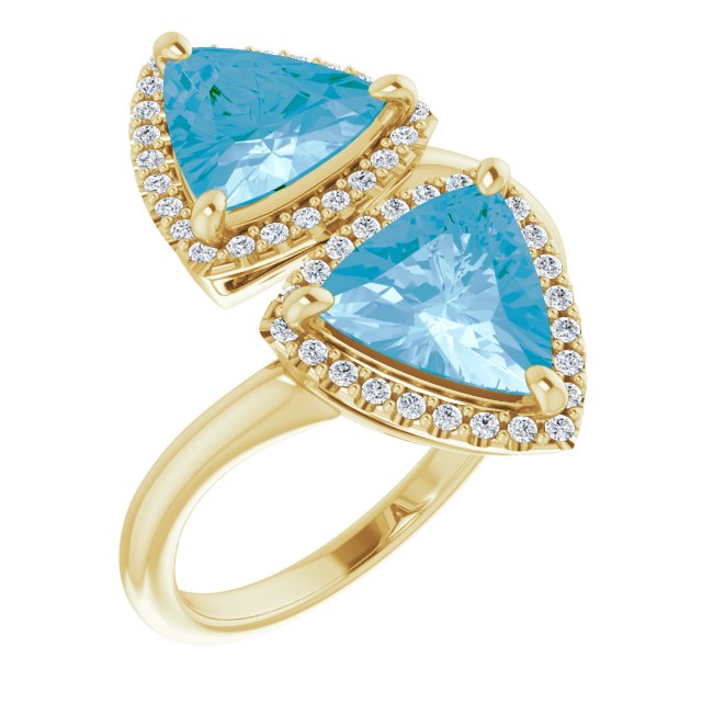 Natural Swiss Blue Topaz & 1/5 CTW Natural Diamond Ring-