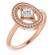 1/3 CTW Natural Diamond Ring-14kt Rose Gold-6.00-