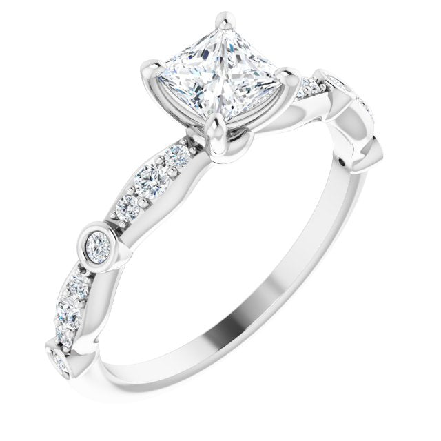 4.5 mm Square I2 Engagement Ring-