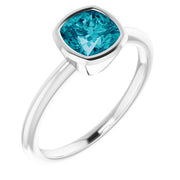 Natural London Blue Topaz Ring-Platinum-6.00-