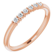 1/8 CTW Natural Diamond Stackable Ring-14kt Rose Gold-6.00-