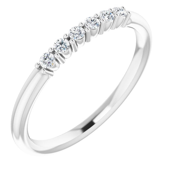 1/8 CTW Natural Diamond Stackable Ring-14kt White Gold-6.00-