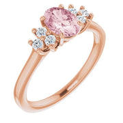 Natural Morganite & 1/5 CTW Natural Diamond Ring-14kt Rose Gold-