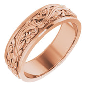 10K Rose 7 mm Sculptural Band Size 11-