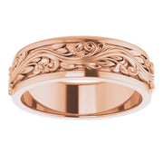 10K Rose 7 mm Sculptural Band Size 11-