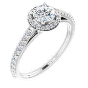 3/4 CTW Diamond Halo-Style Engagement Ring-14kt White Gold-6.00-