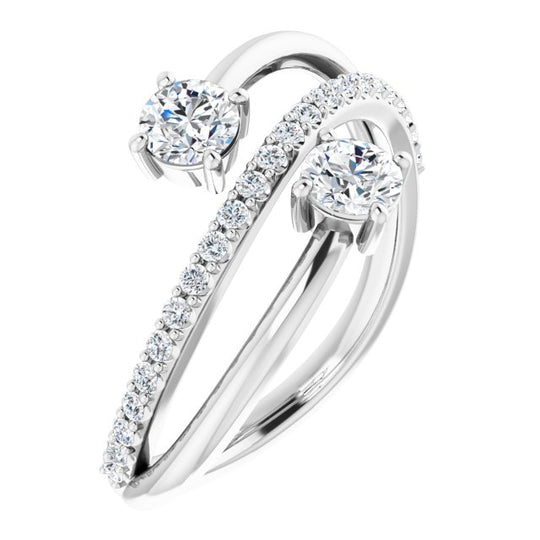 3/4 CTW Diamond Two-Stone Bypass Ring