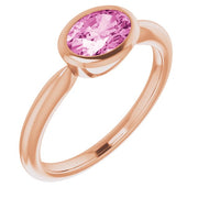 Lab-Grown Pink Sapphire Ring-14kt Rose Gold-6.00-