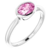 Lab-Grown Pink Sapphire Ring-14kt White Gold-6.00-