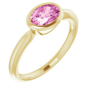 Lab-Grown Pink Sapphire Ring-14kt Yellow Gold-6.00-