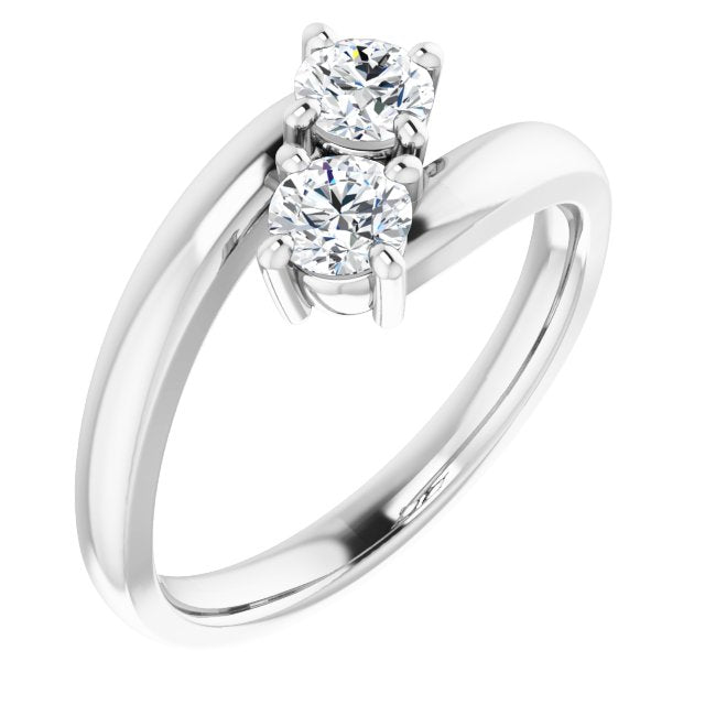 14K White 1/2 CTW Natural Diamond Ring-