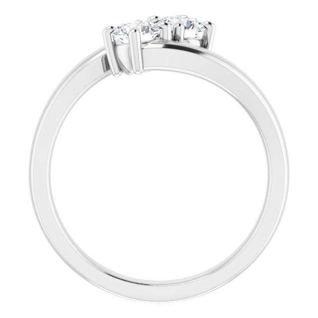 14K White 1/2 CTW Natural Diamond Ring-