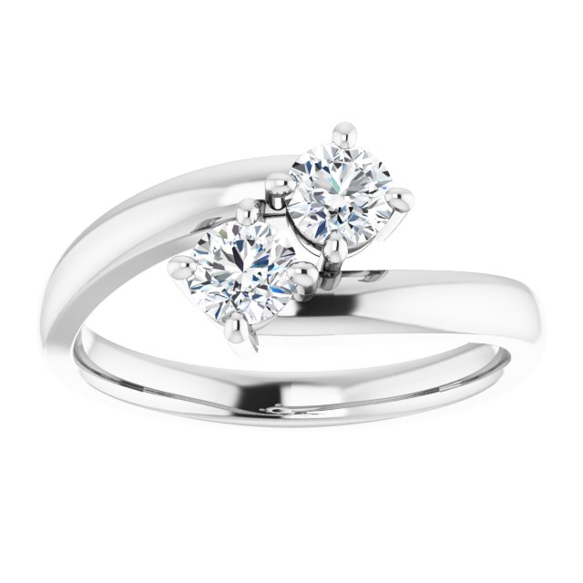 14K White 1/2 CTW Natural Diamond Ring-