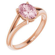 Natural Morganite Ring-14kt Rose Gold-6.00-