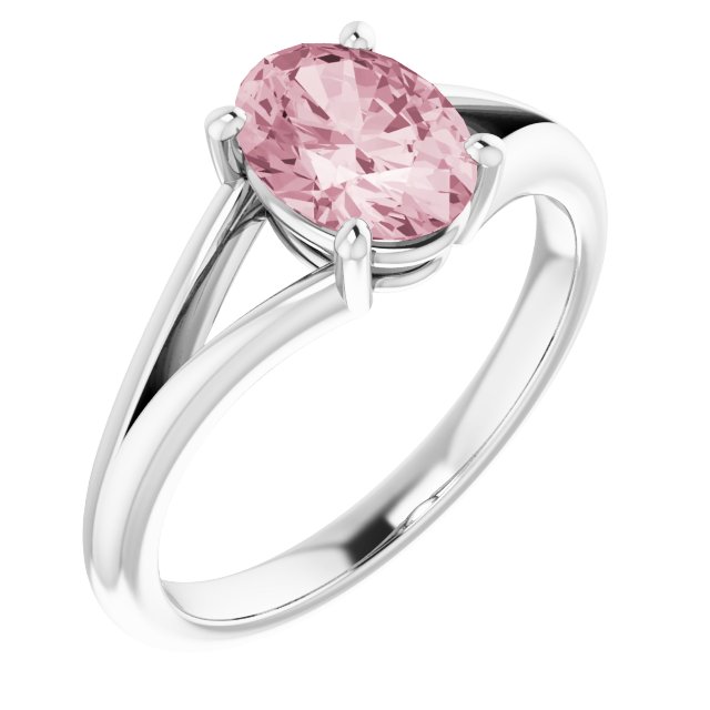 Natural Morganite Ring-14kt White Gold-6.00-